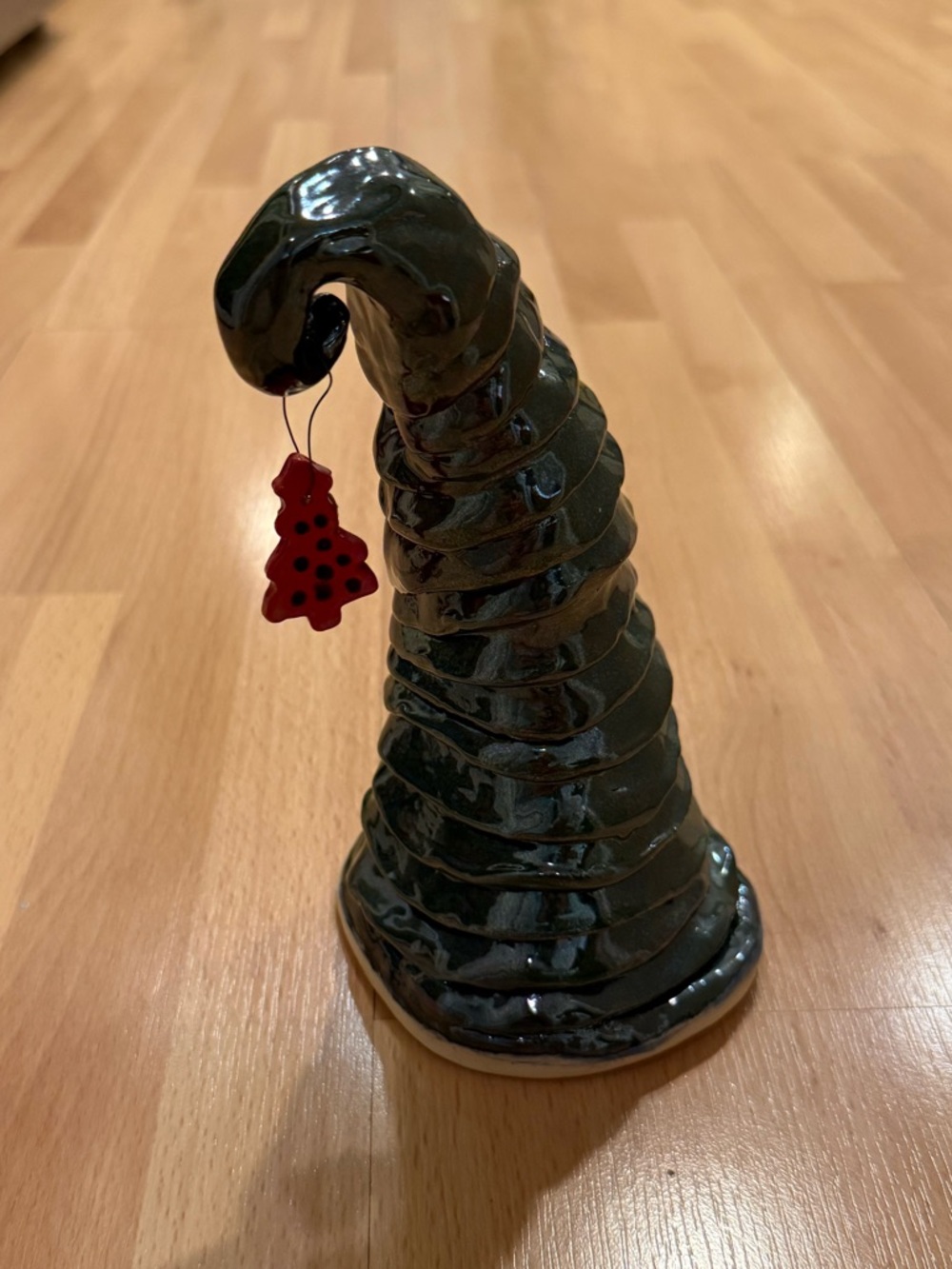 Handmade Ceramic Christmas tree with Red Tree Charm